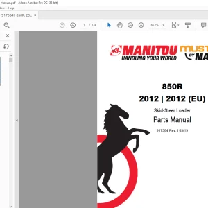 Mustang 850R 2012  2012 (EU) Skid-Steer Loader Parts Manual 917384 - PDF DOWNLOAD