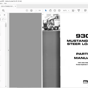 Mustang 930 Skid Steer Loader Parts Manual(000-67886) - PDF DOWNLOAD
