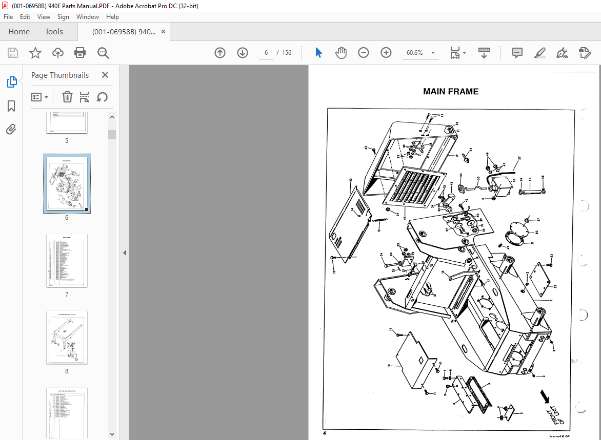 Mustang 940 E-Series Skid-Steer Loader Parts Manual 001-06958 - PDF