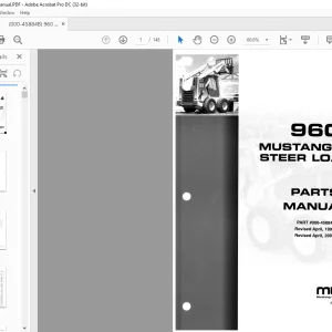Mustang 960 Skid-Steer Loader Parts Manual 000-45884 - PDF DOWNLOAD