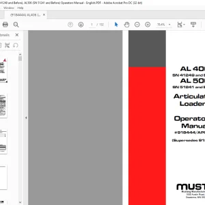Mustang AL 406 AL 506 Articulated Loader Operator's Manual 918444-AP0210 - PDF DOWNLOAD