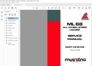 Mustang ALL-WHEEL-STEER LOADER ML 68 Service Manual(918142) - PDF DOWNLOAD