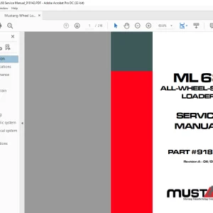 Mustang ALL-WHEEL-STEER LOADER ML 68 Service Manual(918142)  - PDF DOWNLOAD