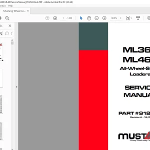 Mustang All Wheel Loader ML360 ML460 Service Manual (918294)  - PDF DOWNLOAD