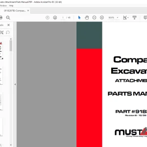 Mustang Compact Excavator Attachments Parts Manual(918287B)  - PDF DOWNLOAD