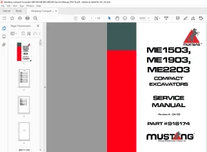 Mustang Compact Excavator ME1503 ME1903 ME2203 Service Manual (918174) - PDF DOWNLOAD