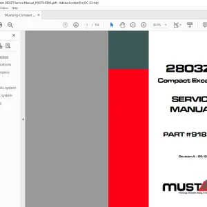 Mustang Compact Excavators 2803ZT Service Manual(918279) - PDF DOWNLOAD