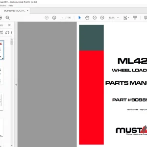 Mustang ML42 Wheel Loader Parts Manual 909890 - PDF DOWNLOAD