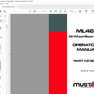 Mustang ML460 All Wheel Steer Loader Operator's Manual 918296 - PDF DOWNLOAD