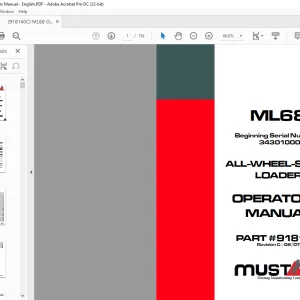 Mustang ML68 All Wheel Steer Loader Operator's Manual 918140 - PDF DOWNLOAD