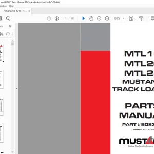Mustang MTL16 MTL20 MTL25 Track Loader Parts Manual 908308 - PDF DOWNLOAD