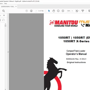 Mustang Manitou 1050RT 1050RT (EU) 1050RT X-Series Compact Track Loader Operator’s Manual 50950436 - PDF DOWNLOAD