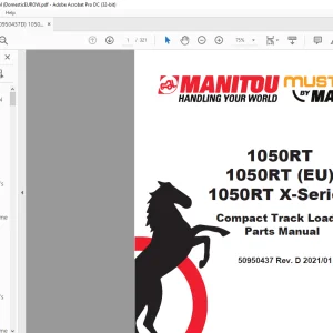 Mustang Manitou 1050RT 1050RT (EU) 1050RT X-Series Compact Track Loader Parts Manual 50950437 - PDF DOWNLOAD