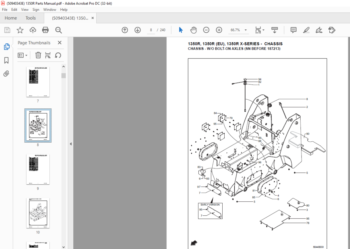 Mustang Manitou 1350R 1350R (EU) 1350R X-Series Skid-Steer Loader Parts ...