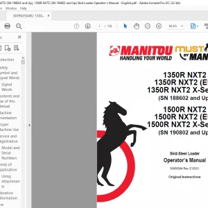Mustang Manitou 1350R NXT2 1350R NXT2(EU) 1350R NXT2 X-Series 1500R NXT2 1500R NXT2(EU) 1500R NXT2 X-Series Operator's Manual 50950504 - PDF DOWNLOAD