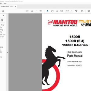 Mustang Manitou 1500R 1500R (EU) 1500R X-Series Skid-Steer Loader Parts Manual 50940344 - PDF DOWNLOAD