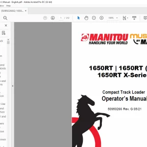 Mustang Manitou 1650RT 1650RT (EU) 1650RT X-Series Compact Track Loader Operator’s Manual 50950266 - PDF DOWNLOAD