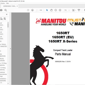 Mustang Manitou 1650RT 1650RT (EU) 1650RT X-Series Compact Track Loader Parts Manual 50950265 - PDF DOWNLOAD