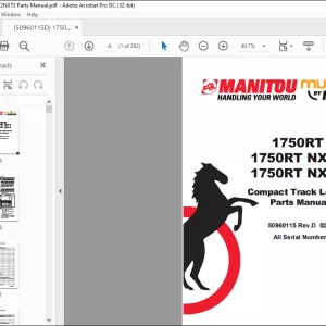 Mustang Manitou 1750RT 1750RT NXT2 1750RT NXT3 Compact Track Loader Parts Manual 50960115 - PDF DOWNLOAD