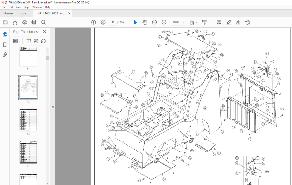 Mustang Manitou 2026 & 2041 SkidSteer Loader Parts Manual 917162 PDF