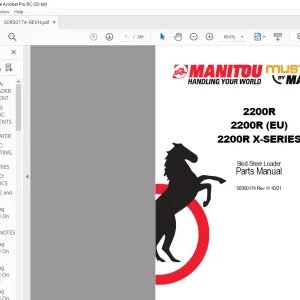 Mustang Manitou 2200R 2200R (EU) 2200R X-SERIES Skid-Steer Loader Parts Manual 50950174 - PDF DOWNLOAD