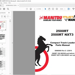 Mustang Manitou 2500RT 2500RT NXT3 Compact Track Loader Parts Manual 50960005 - PDF DOWNLOAD