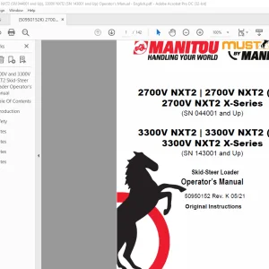 Mustang Manitou 2700V NXT2 2700V NXT2(EU) 2700V NXT2 3300V NXT2 3300V NXT2(EU) 3300V NXT2 X-Series Operator's Manual 50950152 - PDF DOWNLOAD