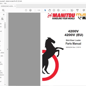 Mustang Manitou 4200V 4200V (EU) Skid-Steer Loader Parts Manual 50950234 - PDF DOWNLOAD