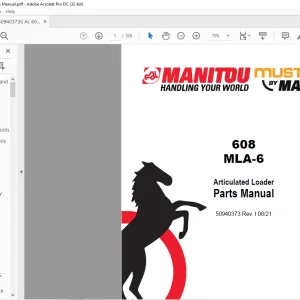 Mustang Manitou 608 MLT-6 Articulated Loader Parts Manual 50940373 - PDF DOWNLOAD
