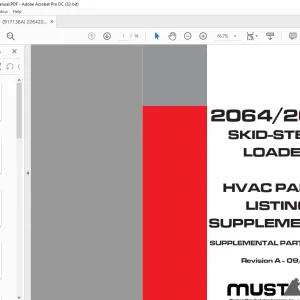 Mustang SKID-STEER LOADER 2064 2074 SUPPLEMENTAL Parts Manual(917136)  -  PDF DOWNLOAD