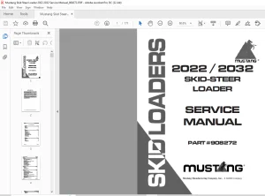 Mustang Skid Steer Loader 2022 2032 Service Manual (908272) - PDF DOWNLOAD