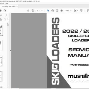 Mustang Skid Steer Loader 2022 2032 Service Manual (908272) - PDF DOWNLOAD