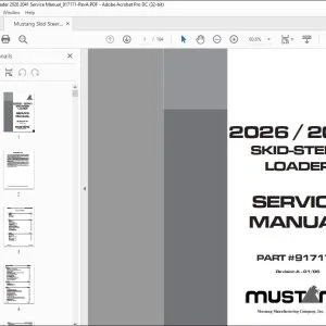 Mustang Skid Steer Loader 2026 2041 Service Manual (917171) - PDF DOWNLOAD