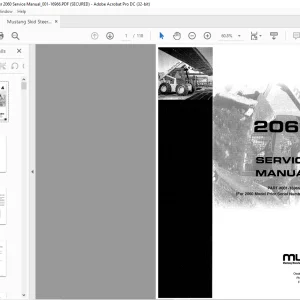 Mustang Skid Steer Loader 2060 Service Manual (001-16966) - PDF DOWNLOAD