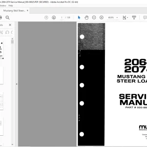 Mustang Skid Steer Loader 2064 2074 Service Manual(000-88025) -  PDF DOWNLOAD