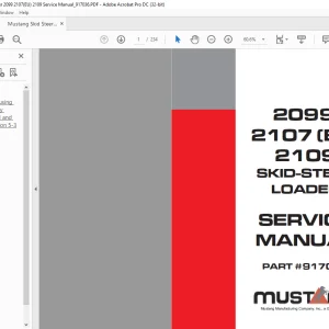 Mustang Skid Steer Loader 2099 2107(EU) 2109 Service Manual (917036) -  PDF DOWNLOAD
