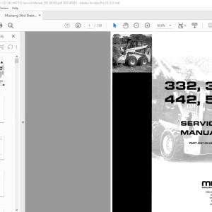 Mustang Skid Steer Loader 332 342 442 552 Service Manual (087-00184) -  PDF DOWNLOAD