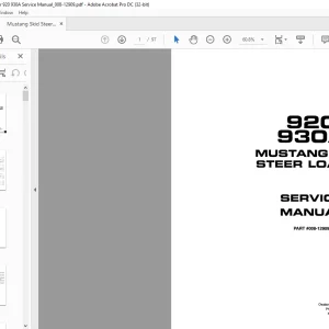 Mustang Skid Steer Loader 920 930A Service Manual (008-12909)  - PDF DOWNLOAD