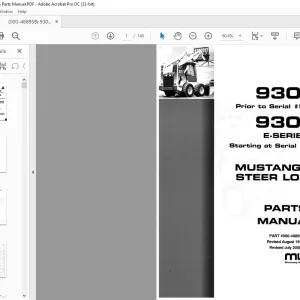 Mustang Skid Steer Loader 930A E-Series Parts Manual(000-48895B) - PDF DOWNLOAD