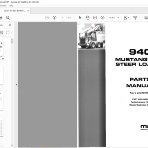 Mustang Skid Steer Loader 940 Parts Manual(000-34884) - PDF DOWNLOAD
