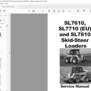 Mustang Skid Steer Loader SL7610 SL7710 SL7810 Service Manual (917033)  - PDF DOWNLOAD