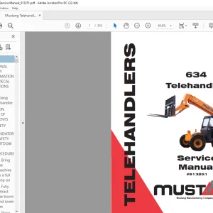 Mustang Telehandler 634 Service Manual (913251) - PDF DOWNLOAD