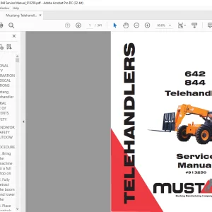 Mustang Telehandler 642 844 Service Manual (913250) - PDF DOWNLOAD