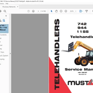 Mustang Telehandlers 742 944 1155 Service Manual (913237) - PDF DOWNLOAD