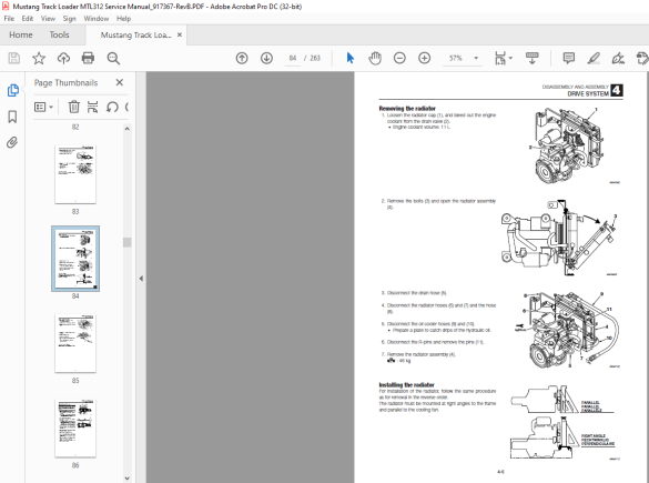 Mustang Track Loader MTL312 Service Manual (917367) - PDF DOWNLOAD ...