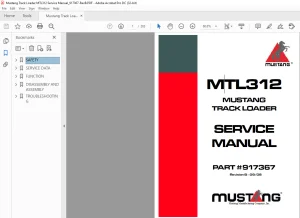 Mustang Track Loader MTL312 Service Manual (917367) - PDF DOWNLOAD
