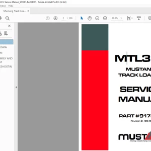 Mustang Track Loader MTL312 Service Manual (917367) - PDF DOWNLOAD