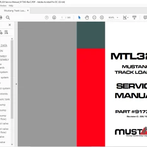 Mustang Track Loader MTL320 Service Manual (917343)  - PDF DOWNLOAD