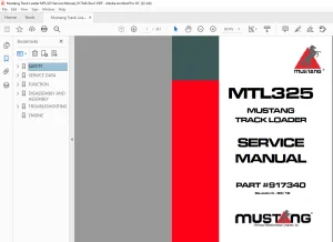 Mustang Track Loader MTL325 Service Manual (917340) - PDF DOWNLOAD