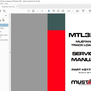 Mustang Track Loader MTL325 Service Manual (917340) - PDF DOWNLOAD